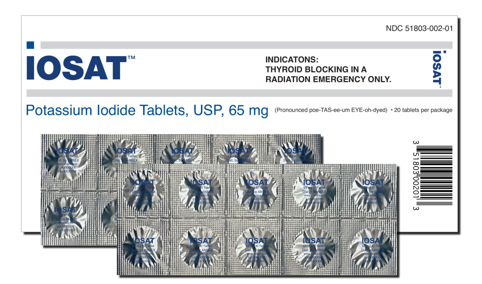 65mg iOSAT™ Potassium Iodide tablets are IN STOCK. Ships fast.