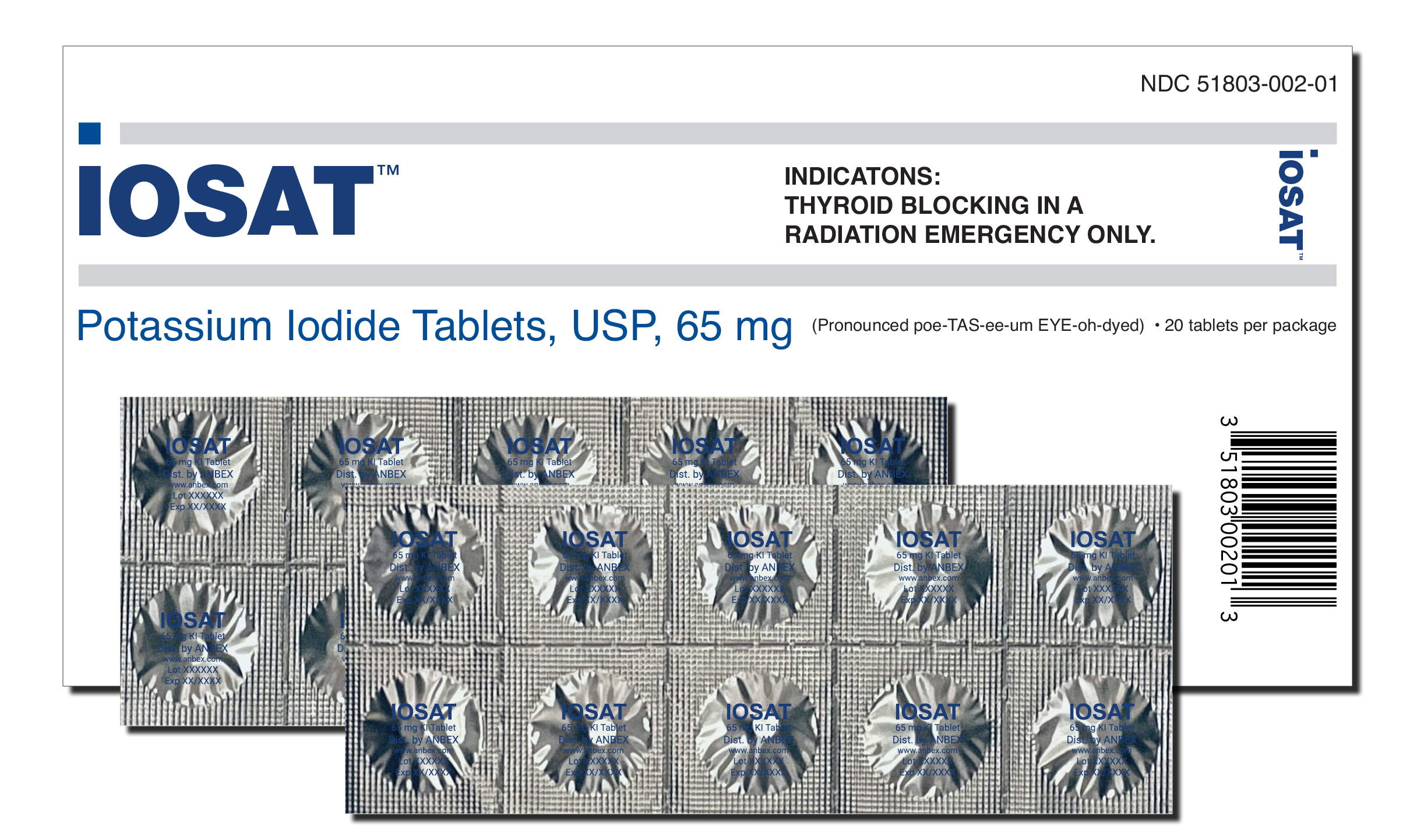 New IOSAT 14 Tablets Potassium Iodide Pills KI Radiation Protection FDA Approved 